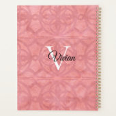 Ruddy Pink Batik Elegant Monogram Naam Planner (Achterkant)