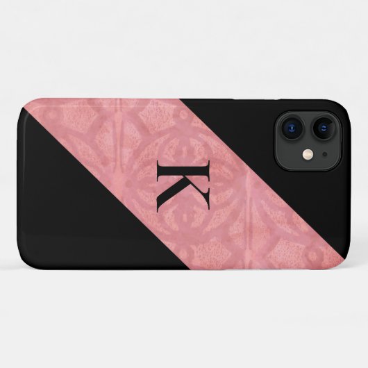 Ruddy Pink Batik en Black Letter Case-Mate iPhone Case (Achterkant (horizontaal))