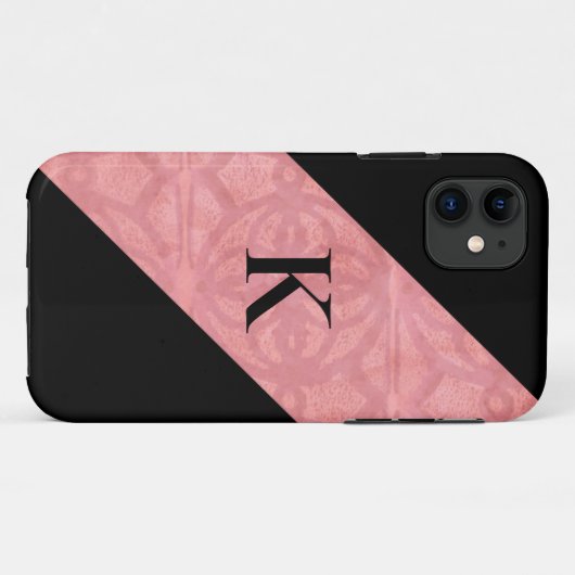 Ruddy Pink Batik en Black Letter Case-Mate iPhone Case (Achterkant (horizontaal))
