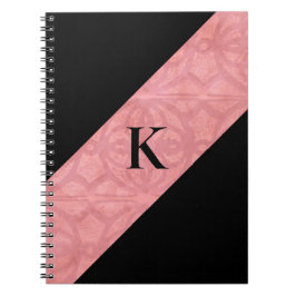 Ruddy Pink Batik en Black Monogramed Notitieboek