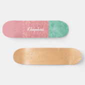 Ruddy Pink Batik en Green Waterverf Skateboard (Horizontaal)