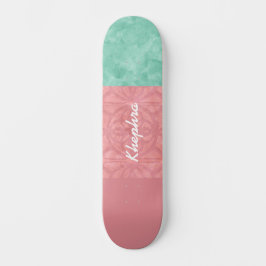 Ruddy Pink Batik en Green Waterverf Skateboard