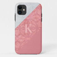 Ruddy Pink Batik en Grey Waterverf Letter