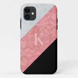 Ruddy Pink Batik en Grey Waterverf Letter Case-Mate iPhone Case