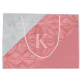 Ruddy Pink Batik en Grey Waterverf Letter Groot Cadeauzakje (Achterkant)