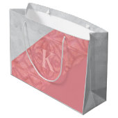 Ruddy Pink Batik en Grey Waterverf Letter Groot Cadeauzakje (Achterkant Gekanteld)