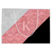 Ruddy Pink Batik en Grey Waterverf Letter Groot Cadeauzakje (Achterkant)