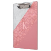 Ruddy Pink Batik en Grey Waterverf Letter Klembord (Links)