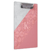 Ruddy Pink Batik en Grey Waterverf Letter Klembord (Rechts)