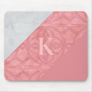 Ruddy Pink Batik en Grey Waterverf Letter Muismat