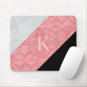 Ruddy Pink Batik en Grey Waterverf Letter Muismat (Met muis)