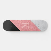 Ruddy Pink Batik en Grey Waterverf Letter Persoonlijk Skateboard (Horizontaal)