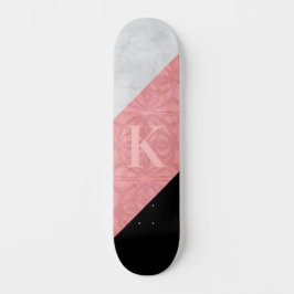 Ruddy Pink Batik en Grey Waterverf Letter Persoonlijk Skateboard