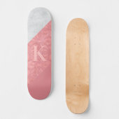 Ruddy Pink Batik en Grey Waterverf Letter Persoonlijk Skateboard (Voorkant)