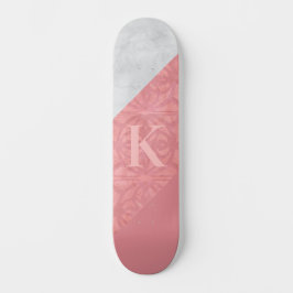 Ruddy Pink Batik en Grey Waterverf Letter Persoonlijk Skateboard