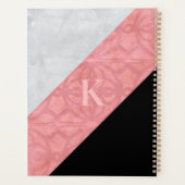 Ruddy Pink Batik en Grey Waterverf Letter Planner (Achterkant)