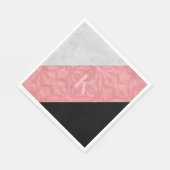 Ruddy Pink Batik en Grey Waterverf Letter Servet (Hoek)