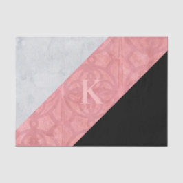Ruddy Pink Batik en Grey Waterverf Letter Tissuepapier