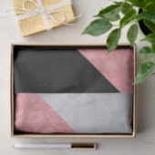 Ruddy Pink Batik en Grey Waterverf Letter Tissuepapier (Geschenk)