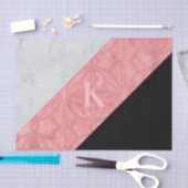 Ruddy Pink Batik en Grey Waterverf Letter Tissuepapier (Craft)