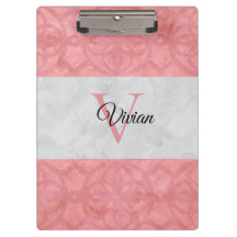 Ruddy Pink Batik en Grijze Waterverf monogrammen