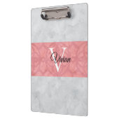 Ruddy Pink Batik en Grijze Waterverf monogrammen Klembord (Links)