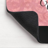 Ruddy Pink Batik en Grijze Waterverf monogrammen Muismat (Hoek)