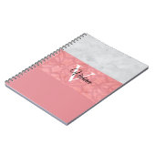 Ruddy Pink Batik en Grijze Waterverf monogrammen Notitieboek (Linkerzijde)