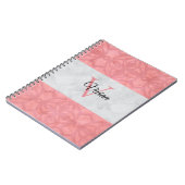 Ruddy Pink Batik en Grijze Waterverf monogrammen Notitieboek (Linkerzijde)