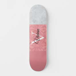 Ruddy Pink Batik en Grijze Waterverf monogrammen Persoonlijk Skateboard