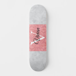 Ruddy Pink Batik en Grijze Waterverf monogrammen Persoonlijk Skateboard