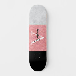 Ruddy Pink Batik en Grijze Waterverf monogrammen Persoonlijk Skateboard