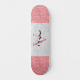 Ruddy Pink Batik en Grijze Waterverf monogrammen Persoonlijk Skateboard