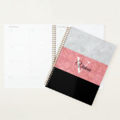 Ruddy Pink Batik en Grijze Waterverf monogrammen Planner (Display)