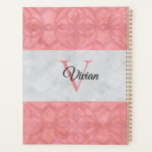 Ruddy Pink Batik en Grijze Waterverf monogrammen Planner (Achterkant)