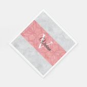 Ruddy Pink Batik en Grijze Waterverf monogrammen Servet (Hoek)