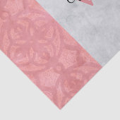 Ruddy Pink Batik en Grijze Waterverf monogrammen Tissuepapier (Detail)