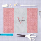 Ruddy Pink Batik en Grijze Waterverf monogrammen Tissuepapier (Craft)