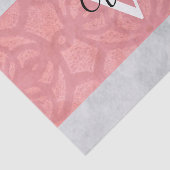 Ruddy Pink Batik en Grijze Waterverf monogrammen Tissuepapier (Detail)