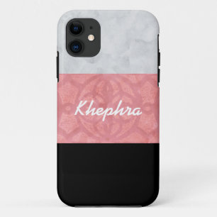 Ruddy Pink Batik Grey Waterverf en naam Case-Mate iPhone Case