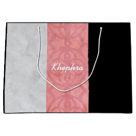 Ruddy Pink Batik Grey Waterverf en naam Groot Cadeauzakje