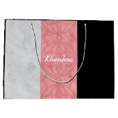 Ruddy Pink Batik Grey Waterverf en naam Groot Cadeauzakje (Achterkant)