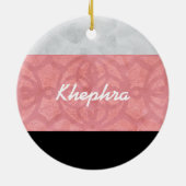 Ruddy Pink Batik Grey Waterverf en naam Keramisch Ornament (Achterkant)