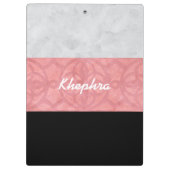 Ruddy Pink Batik Grey Waterverf en naam Klembord (Achterkant)