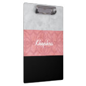 Ruddy Pink Batik Grey Waterverf en naam Klembord (Rechts)