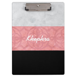 Ruddy Pink Batik Grey Waterverf en naam Klembord