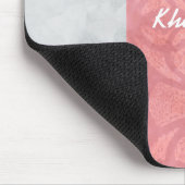 Ruddy Pink Batik Grey Waterverf en naam Muismat (Hoek)