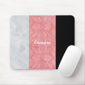 Ruddy Pink Batik Grey Waterverf en naam Muismat (Met muis)