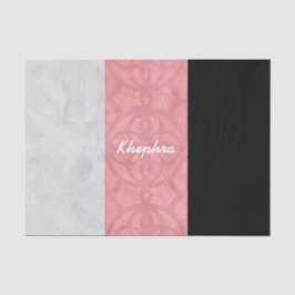 Ruddy Pink Batik Grey Waterverf en naam Tissuepapier