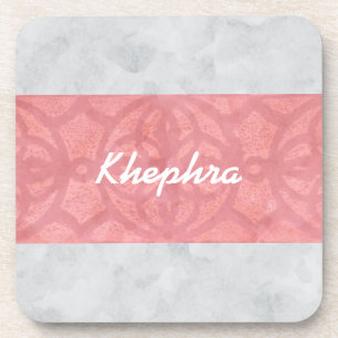 Ruddy Pink Batik Grey Waterverf Naam Bier Onderzetter